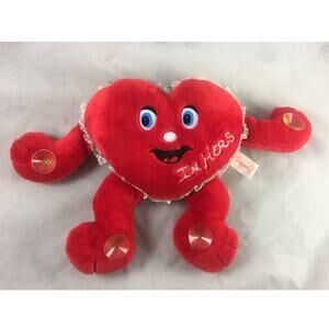 Red Heart Stuffed Plush Window Clinger I'm Hers Valentines Day Fun World 1990s